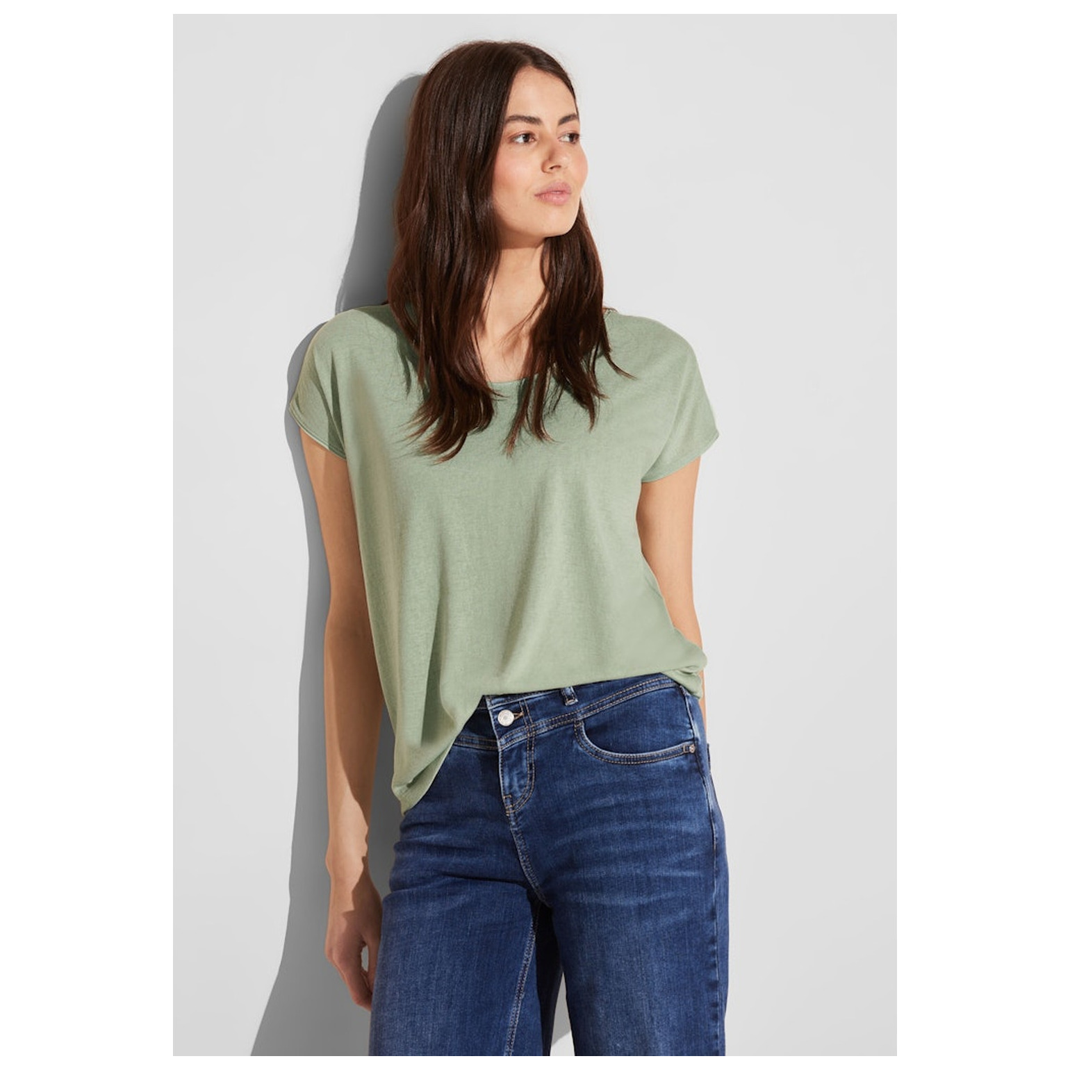Street One LTD QR linen look shirt w.wove