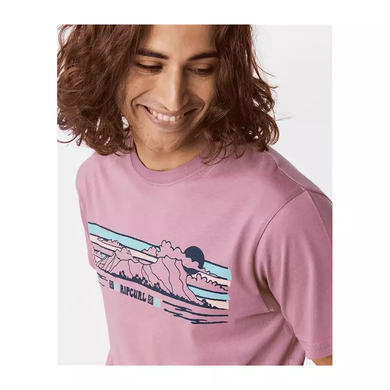 Teeshirt RIPCURL Down The Line Stripe S/S Tee Mauve M
