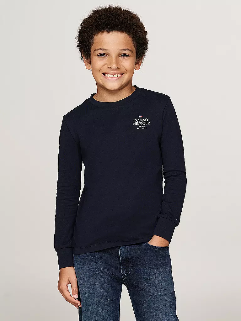 TOMMY HILFIGER Jungen Langarmshirt dunkelblau