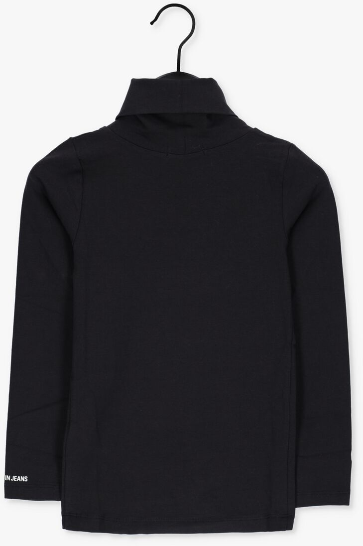 CALVIN KLEIN zwarte calvin klein  monogram ls roll neck top