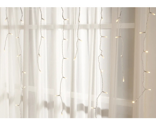 LED-lichtsnoer Lafiora Icicle 360° 7 m + 10 m aansluitdraad, warm wit licht