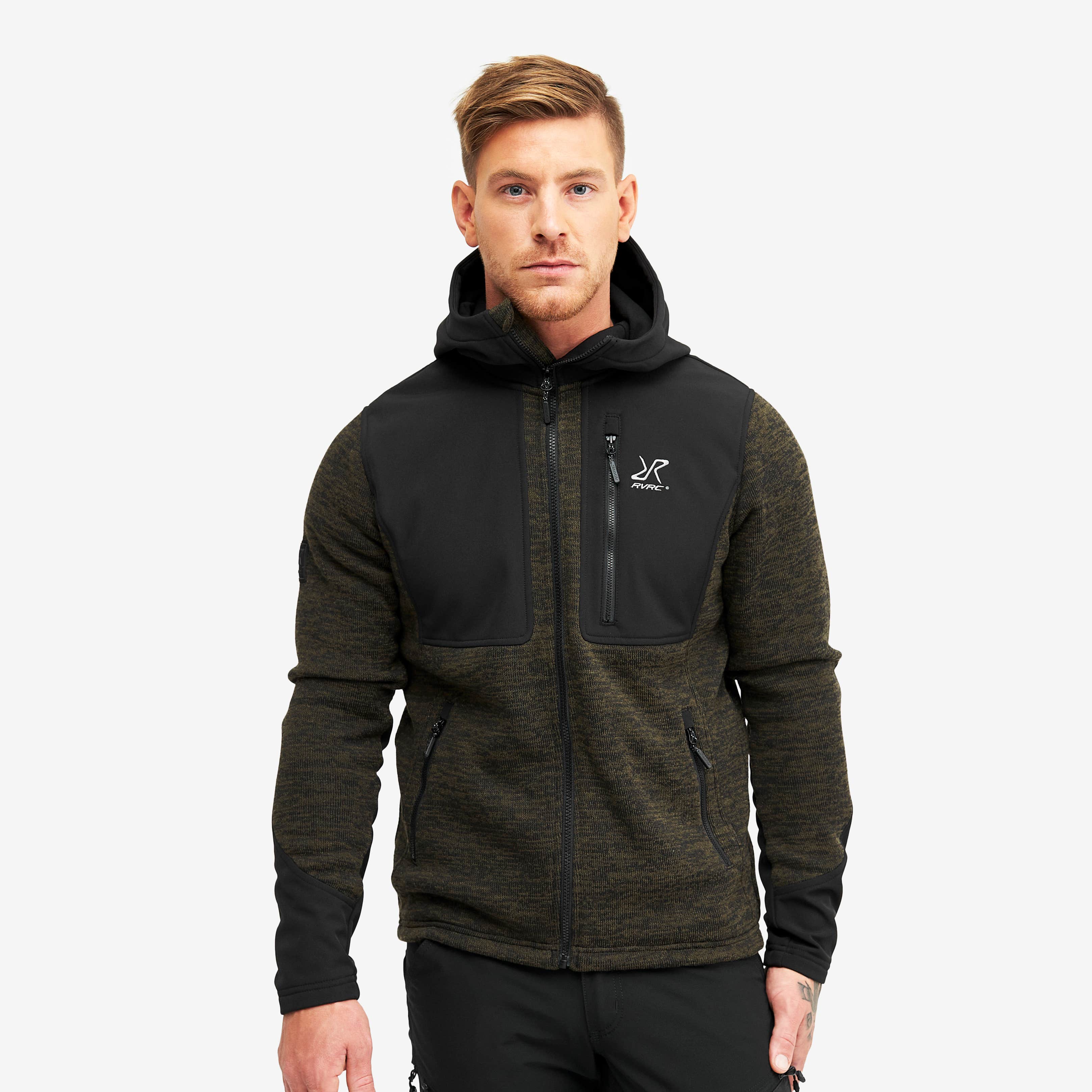 Wander Pro Wool Hoodie Herre Dark Olive