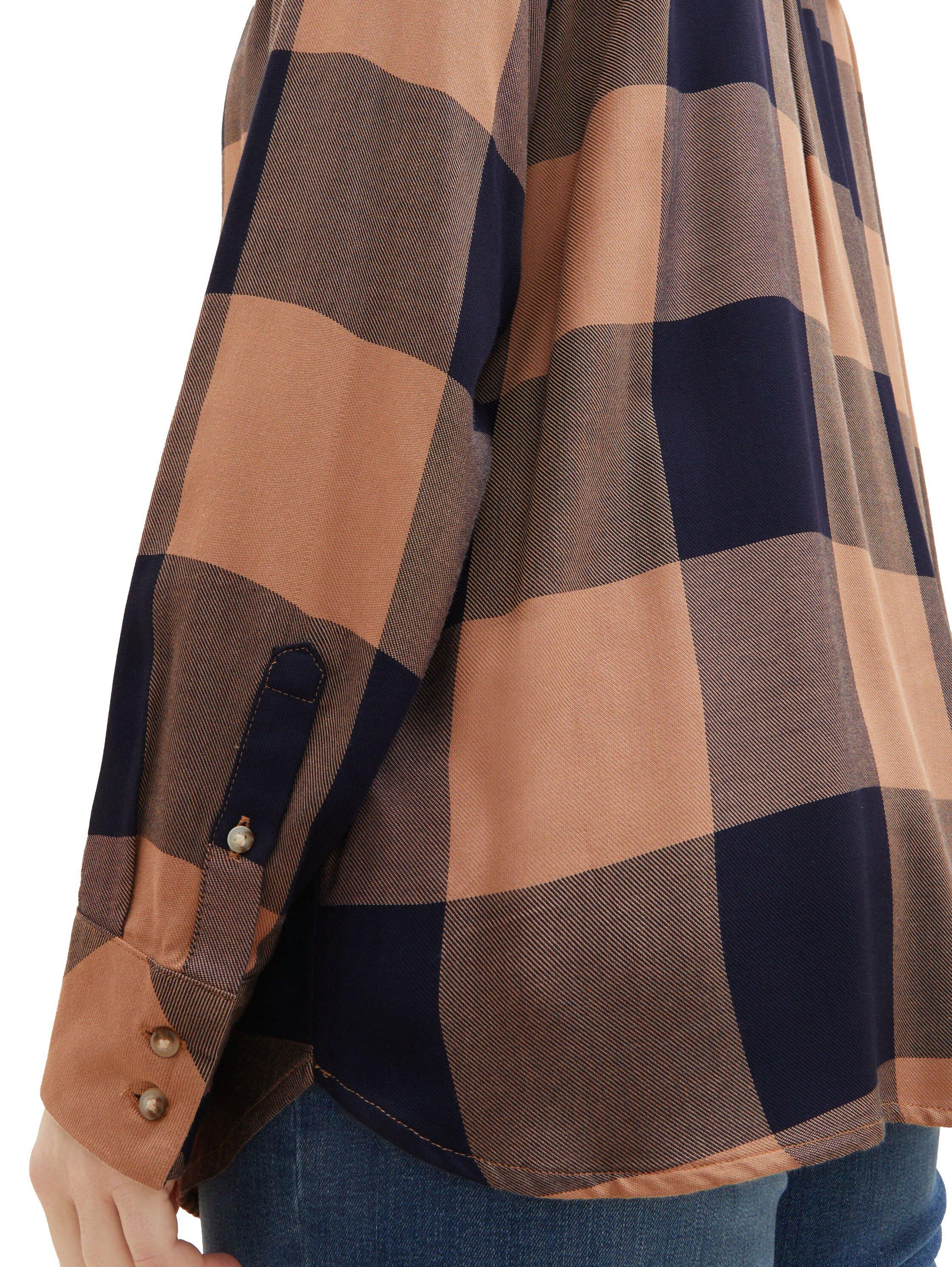 Bluse mit Karomuster, aus Viskose
