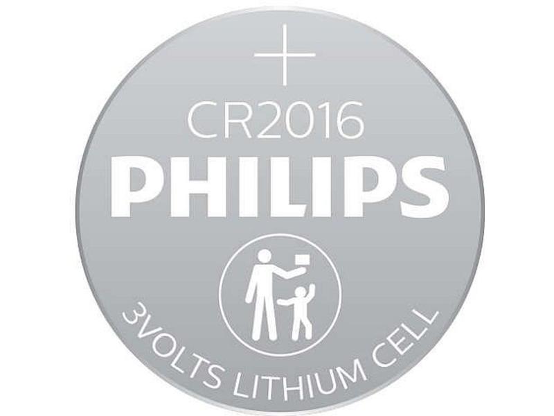 Philips Knopfzelle Lithium CR2016 , 2 Stück Für langandauernde Leistungen Ihrer kleinen Elektronikgeräte