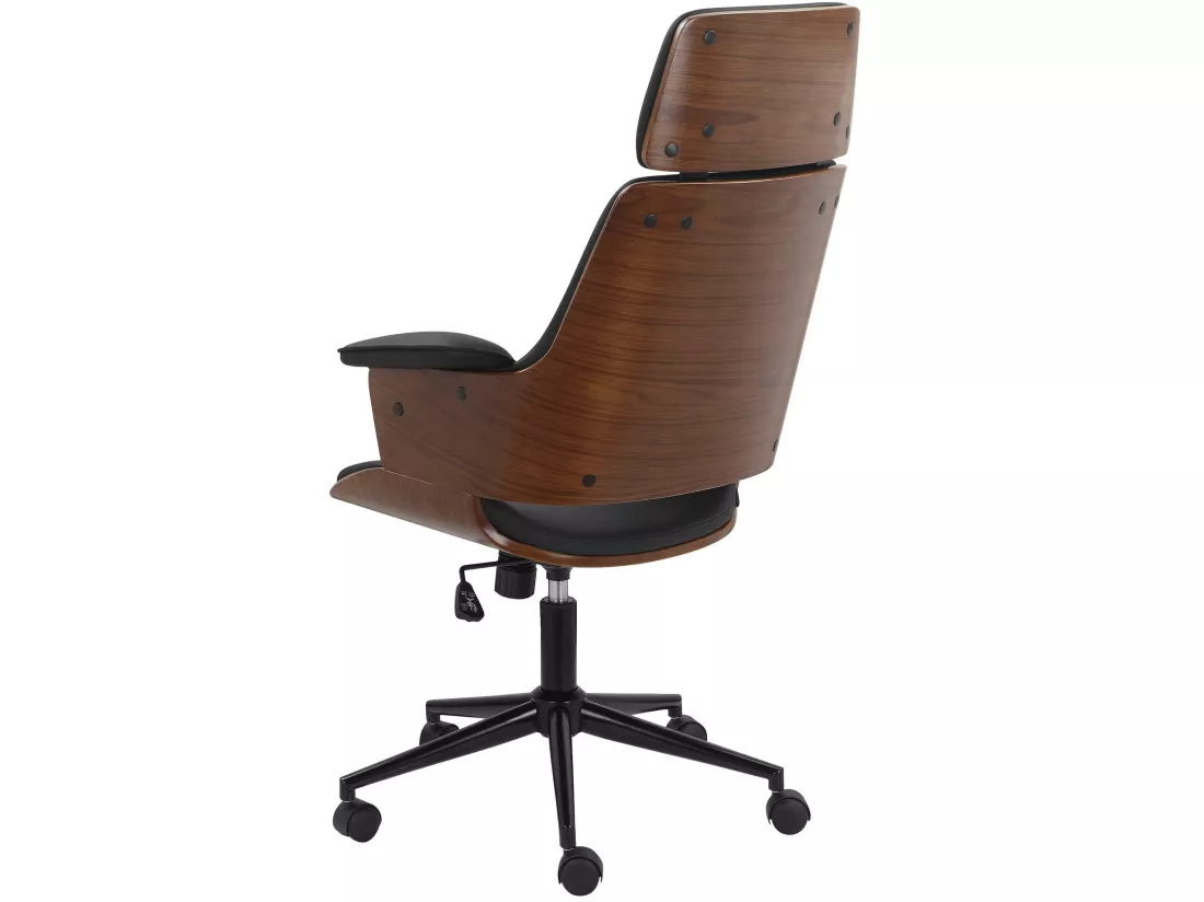 Masao | Chaise de bureau en PU noir