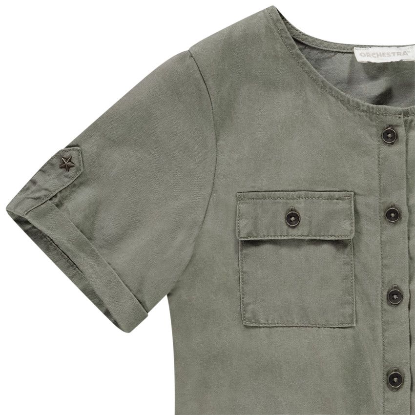 Combishort fluide à poches pour fille - Vert