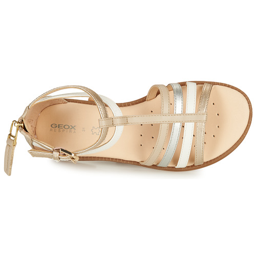 Geox - SANDAL KARLY GIRL - Beige / Argenté / Blanc