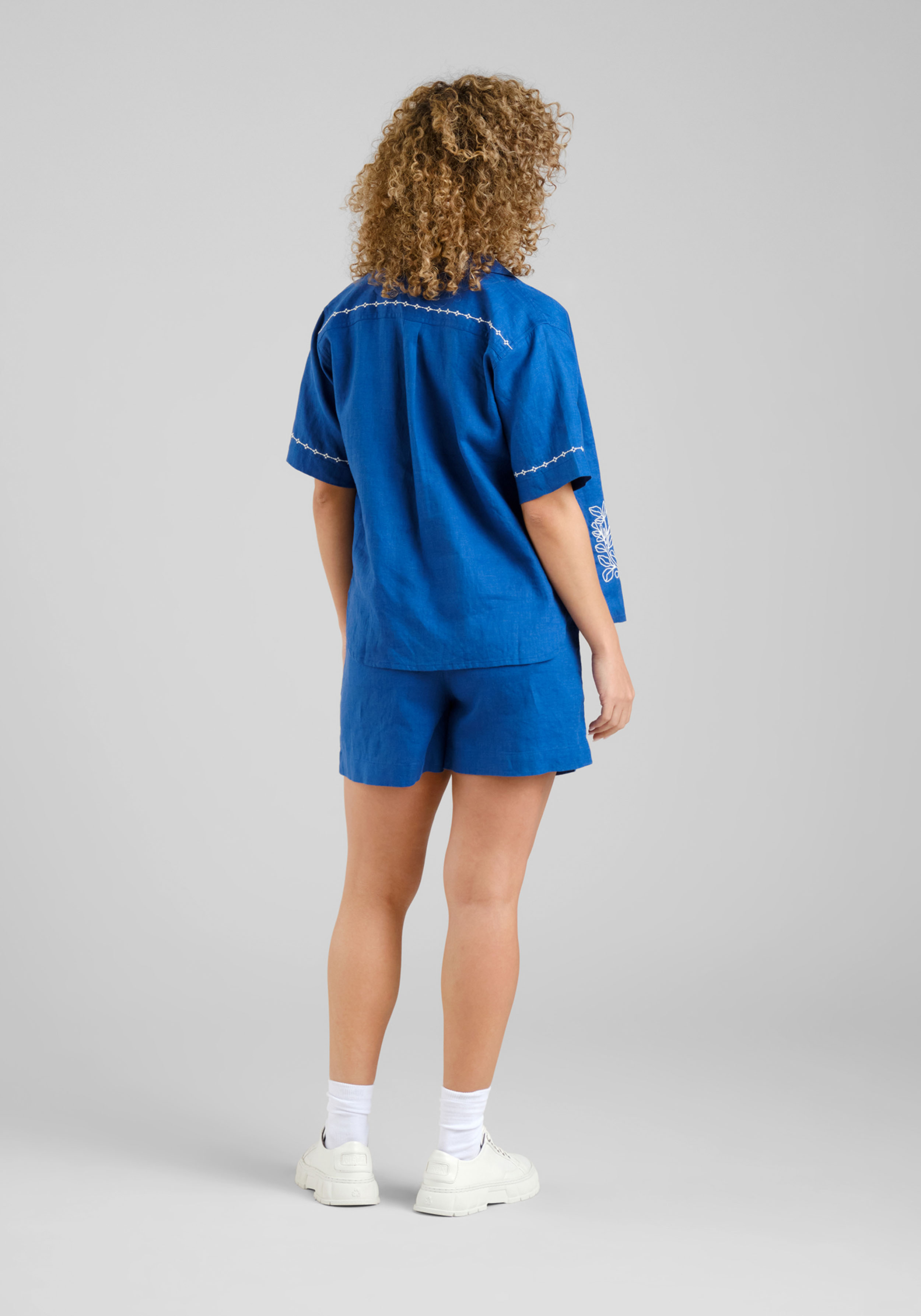 Dedicated Shorts Djupvik Linen Limoges Blue