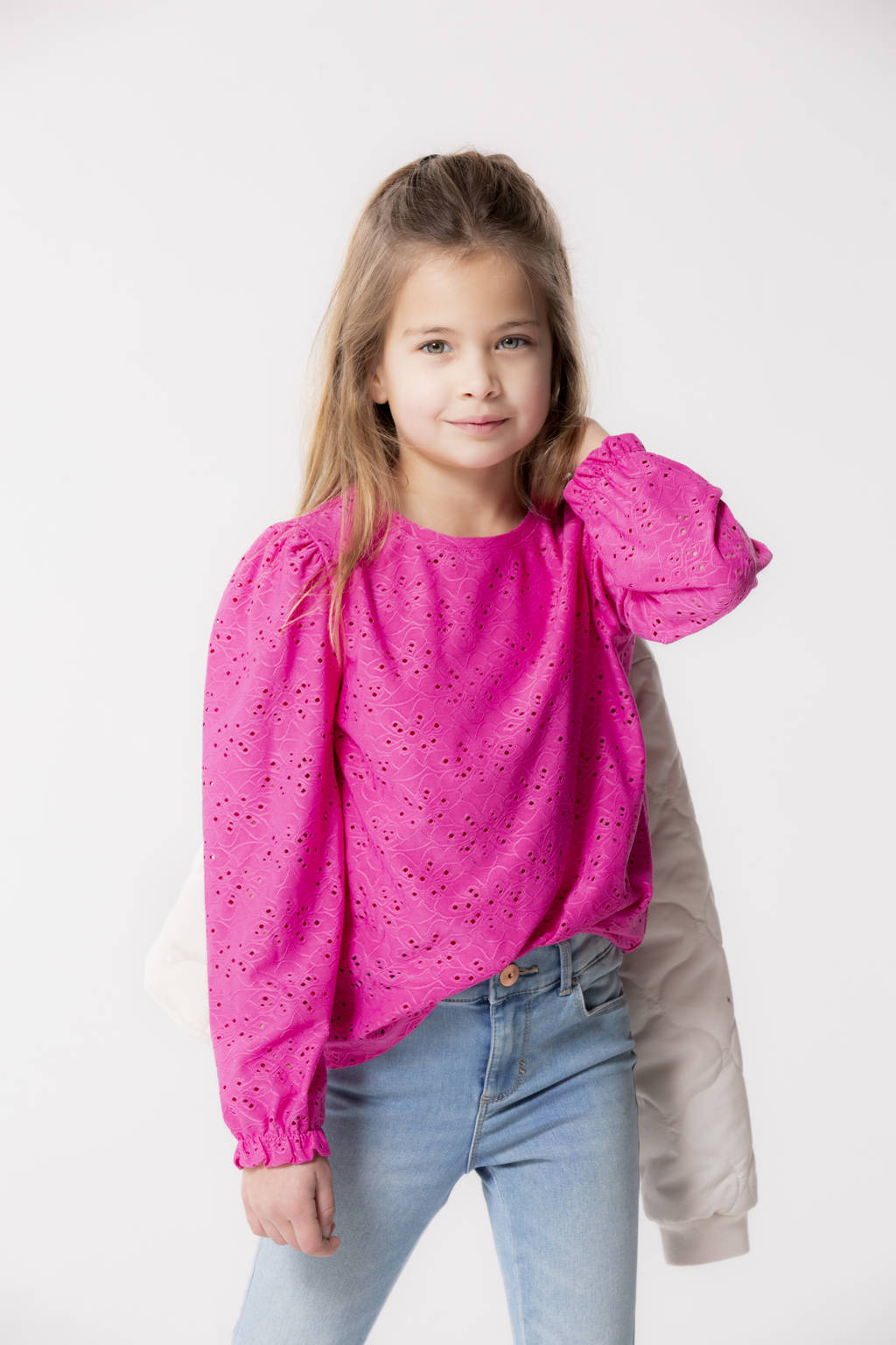 ONLY top KOGSMILLA met open detail fuchsia