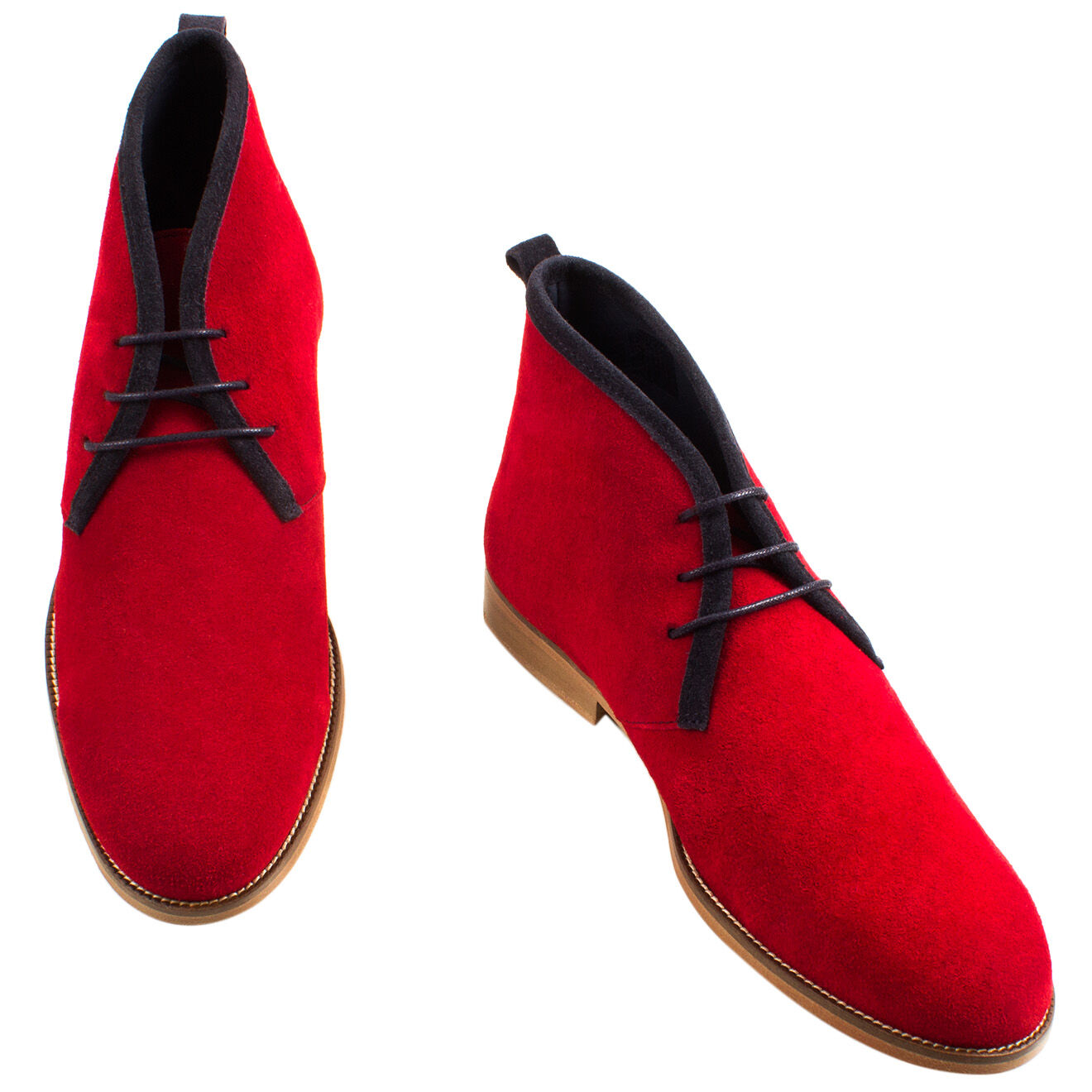 Bobbies Boots en Velours de Cuir Le Poète rouge/marine