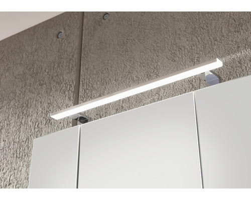 Marlin badkamerspiegelkast, 100 x 13,2 x 73,4 cm, mat wit, 3-deurs, LED