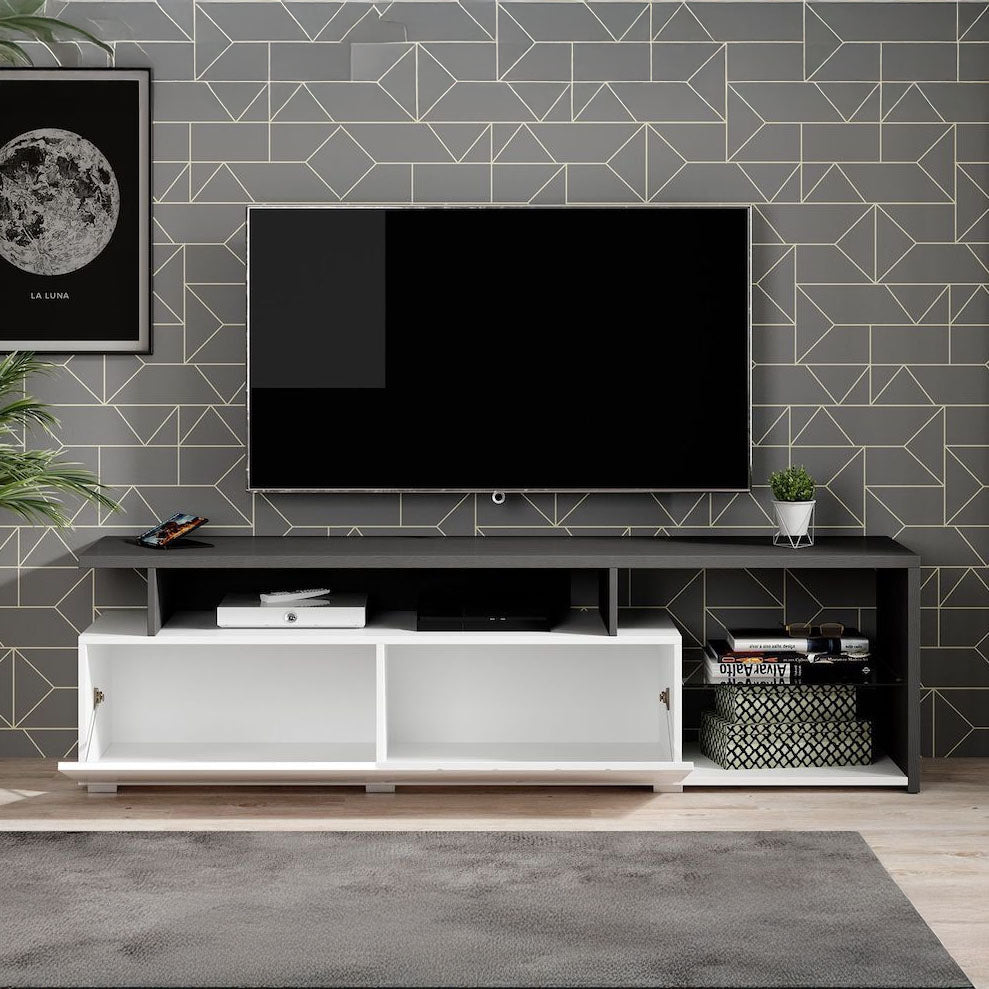 Colin - TV-Meubel - Wit/zwart - 170 cm
