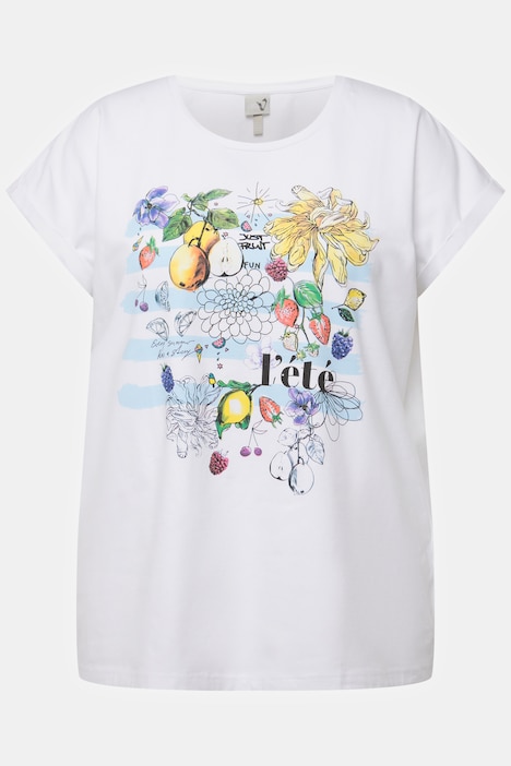 T-Shirt, Früchte, Oversized, Rundhals, Halbarm