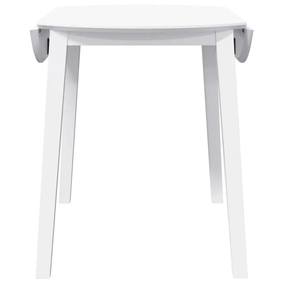 vidaXL Eettafel - Inklapbare tafel - Wit - Massief rubberhout - 90x90x55 cm