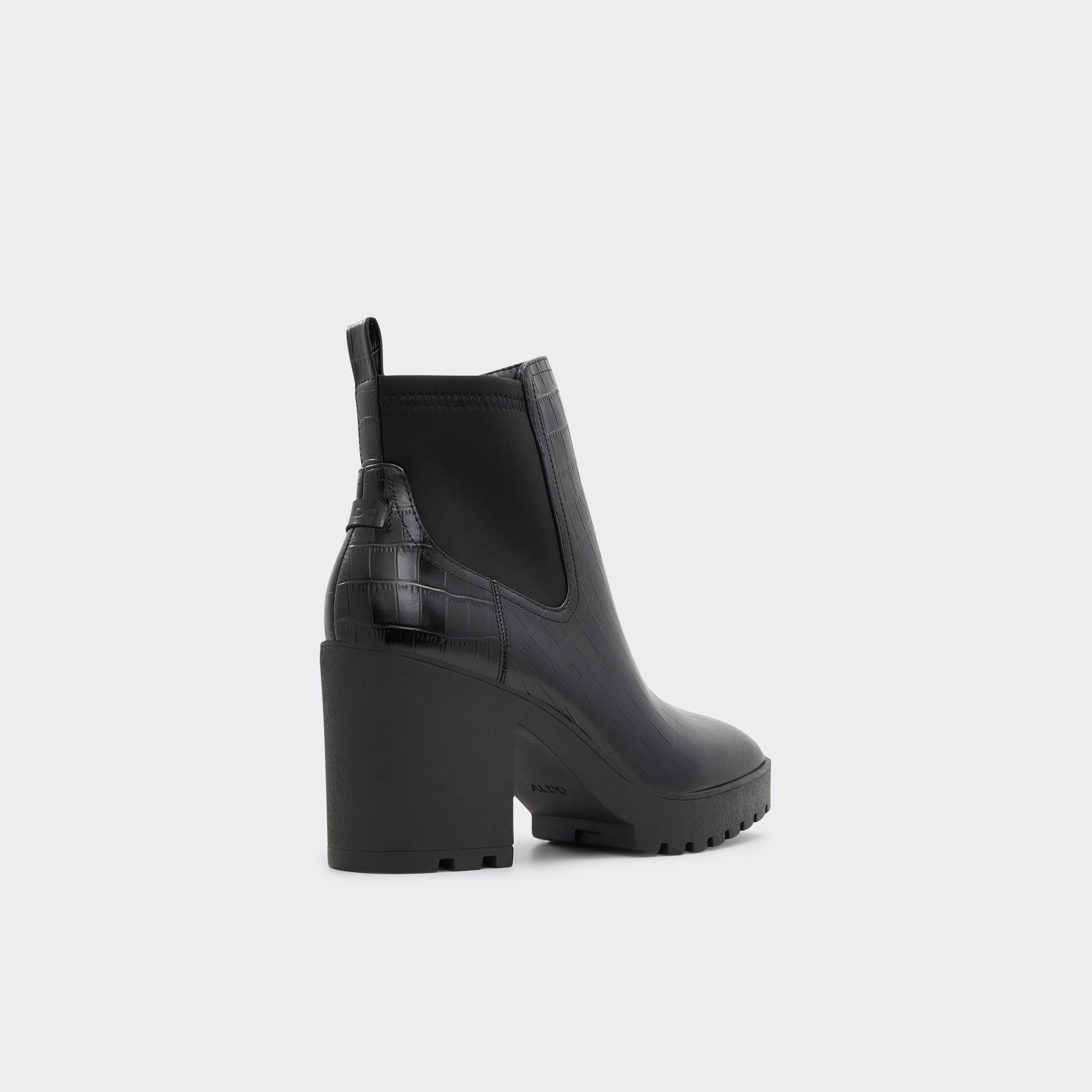 Chetta Black Leather Croco Women Chelsea boots