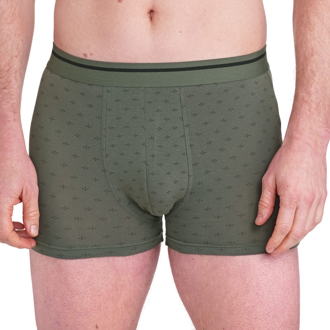 VanVaan Herren Retroshorts mit minimalem Muster dunkelgrün