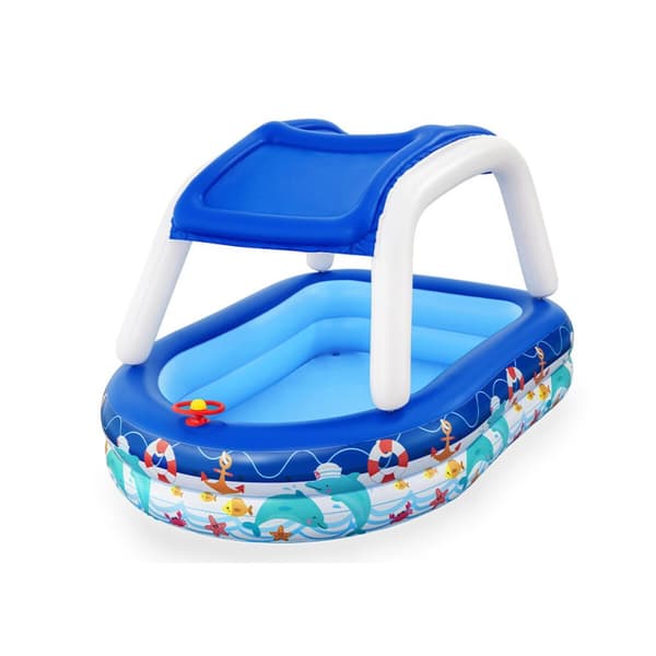 Oppblåsbart plaskebasseng for barn Bestway Flerfarget 213 x 155 x 132 cm 175 x 262 x 51 cm Båt