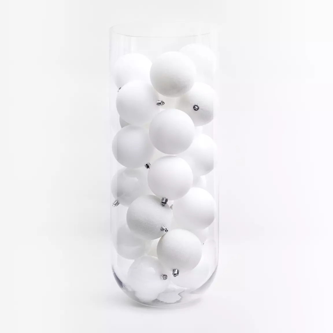 Lot de 30 boules de Noël (D80 mm) New Alpine Blanc