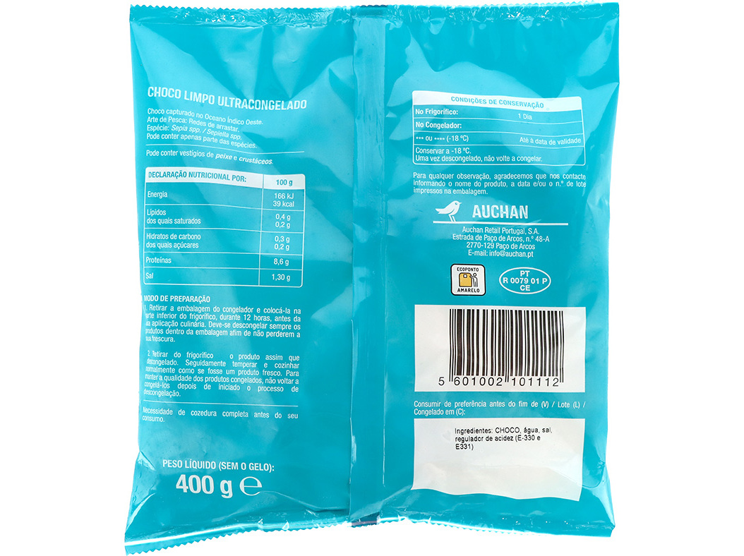 CHOCO AUCHAN INTEIRO LIMPO 400G