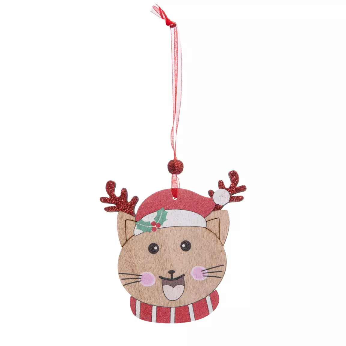 Lot de 4 Chats à suspendre (H12 cm) Christmas Multicolore