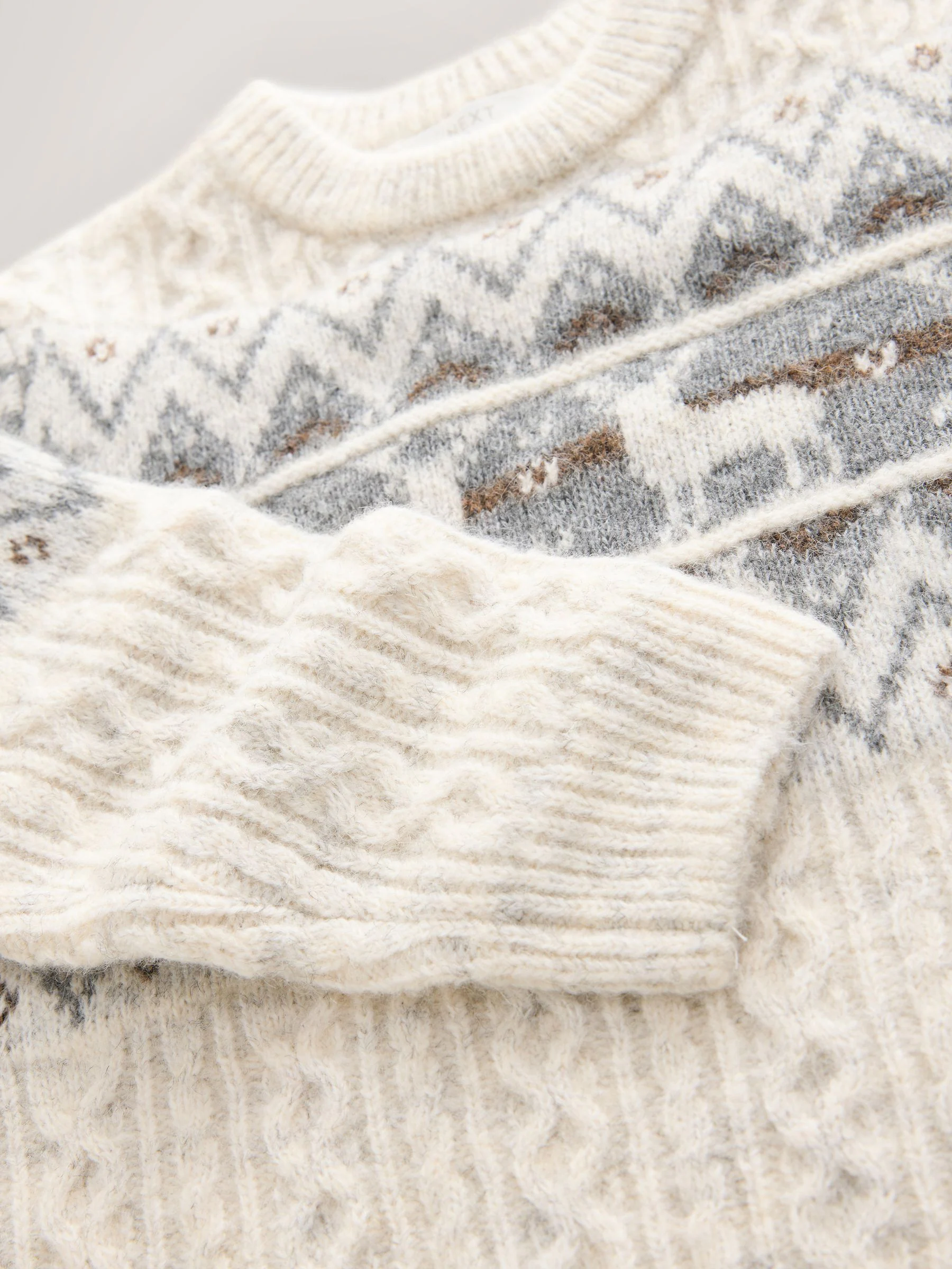 Ecru fairisle-motief  - Matching Family Christmas Jumper (3mths-16yrs)