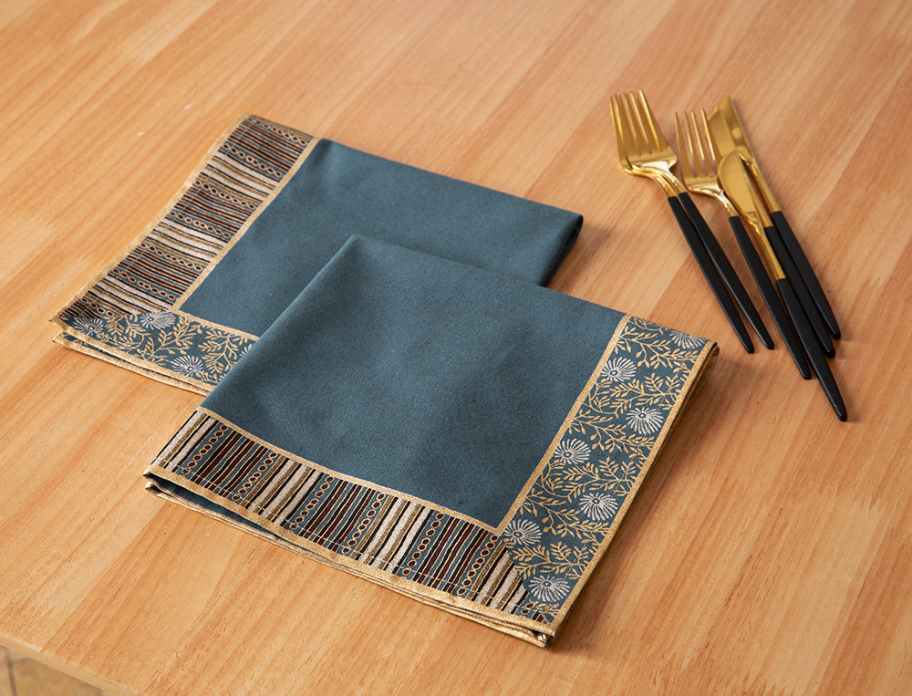 Lot de 2 serviettes de table imprimées-Dîner à Malacca
