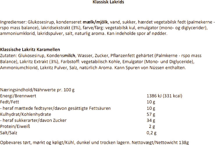 Karamel Kompagniet Klassisk lakrids elegance No_color
