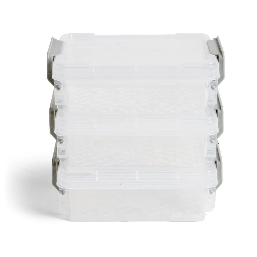 Lot de 8 boîtes de rangement 3 tailles plastique transparent - 2 modèles