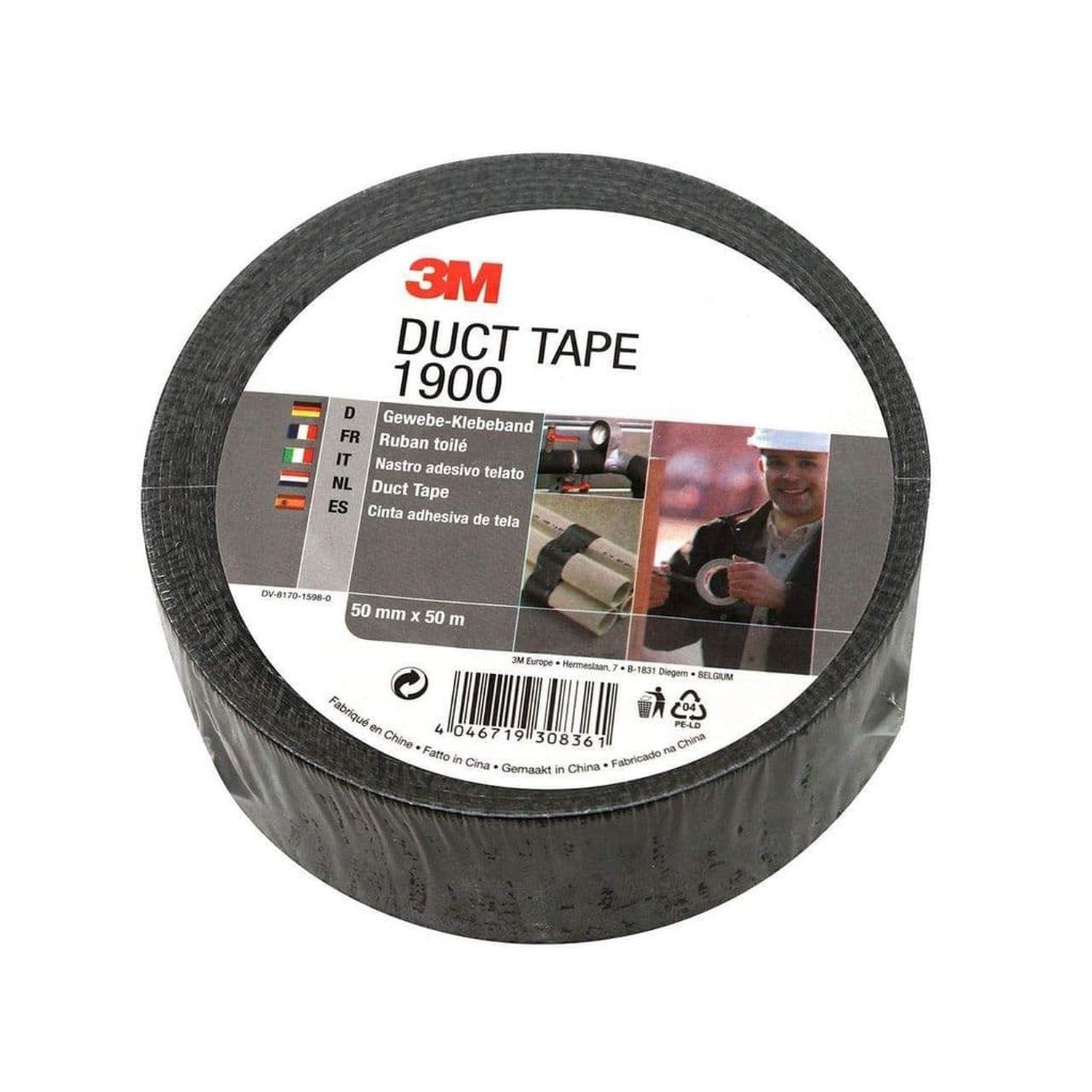 3M Duct Tape zwart 50mm x 50m - 190050B