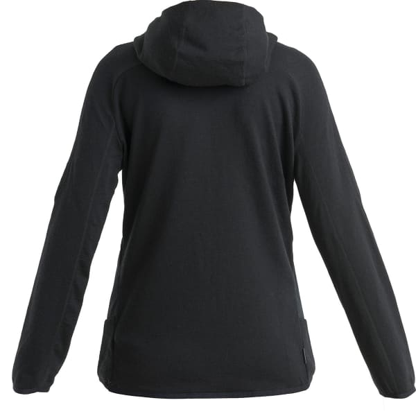 Veste polaire randonnée ICEBREAKER W MER QUANTUM HYBRID LS ZIP HOODIE BLACK