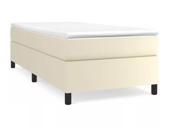 Sommier tapissier avec matelas Crème 100x200cm Similicuir