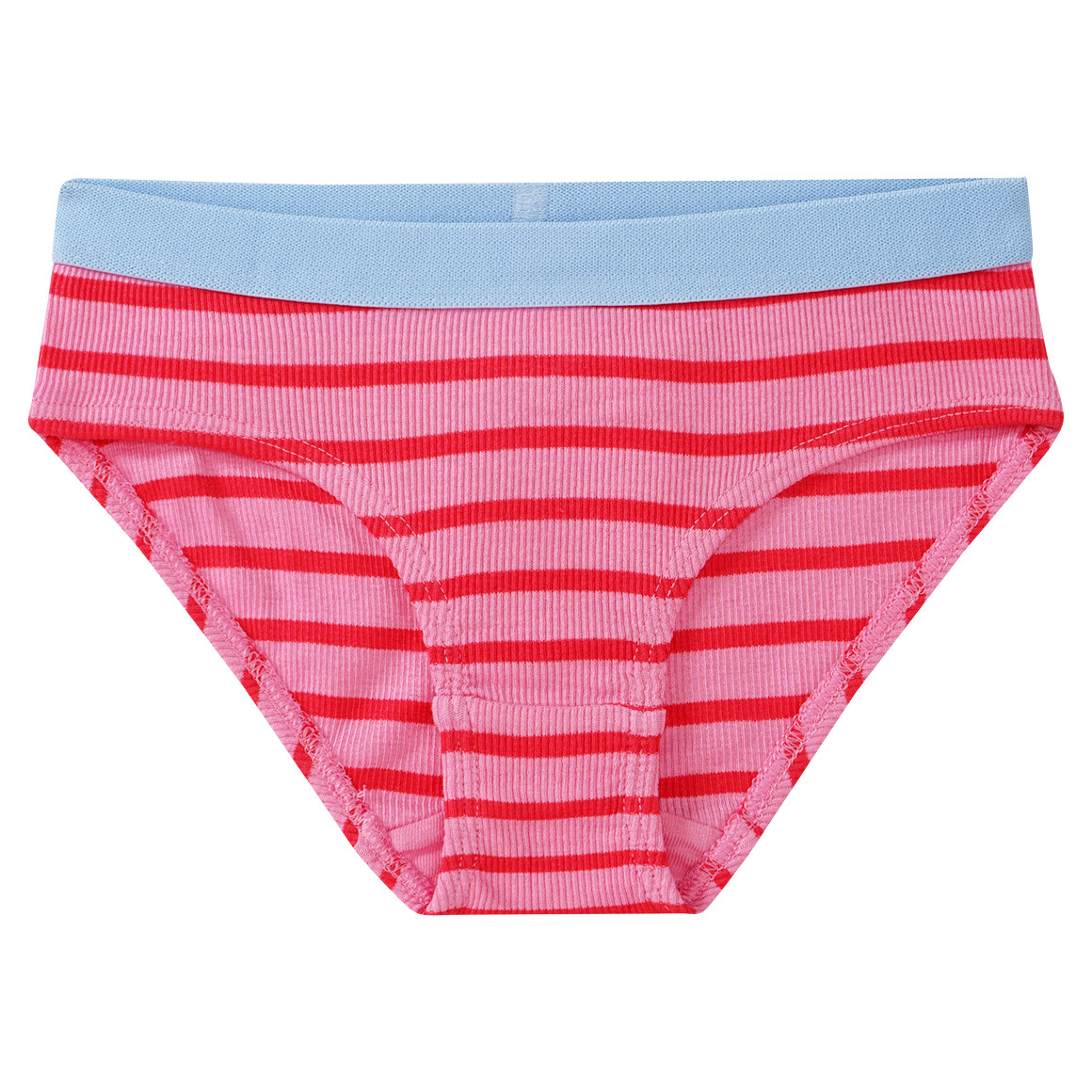 Famy 5 Mädchen Slips mit Rippstruktur hellblau / hellgelb / weiss