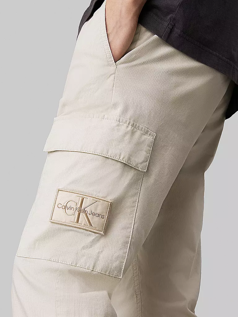 CALVIN KLEIN JEANS Cargohose Skinny Fit creme