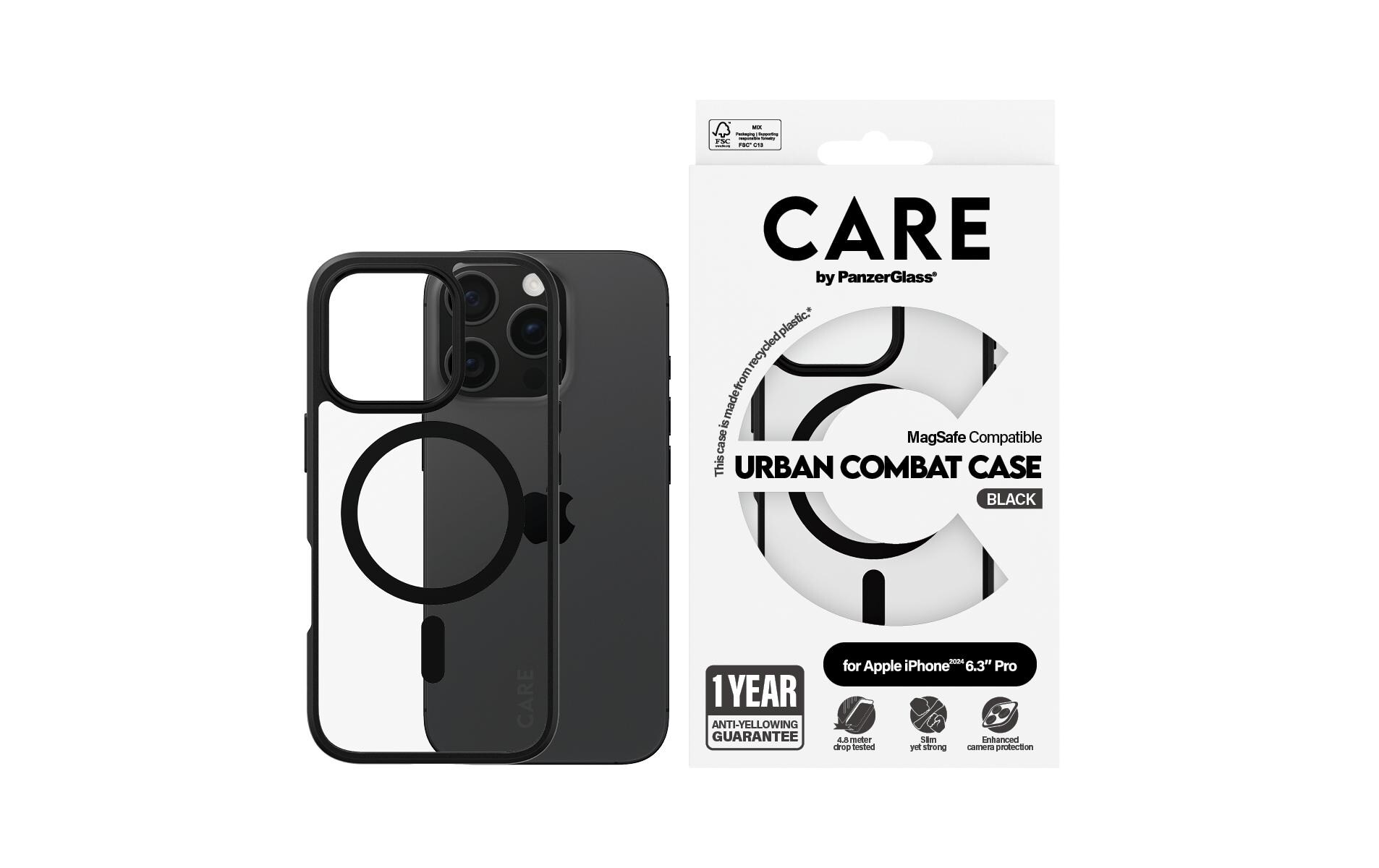Back Cover Flagship iPhone 16 Pro Schwarzer RahmenSchutzhülle für das Apple iPhone 16 Pro