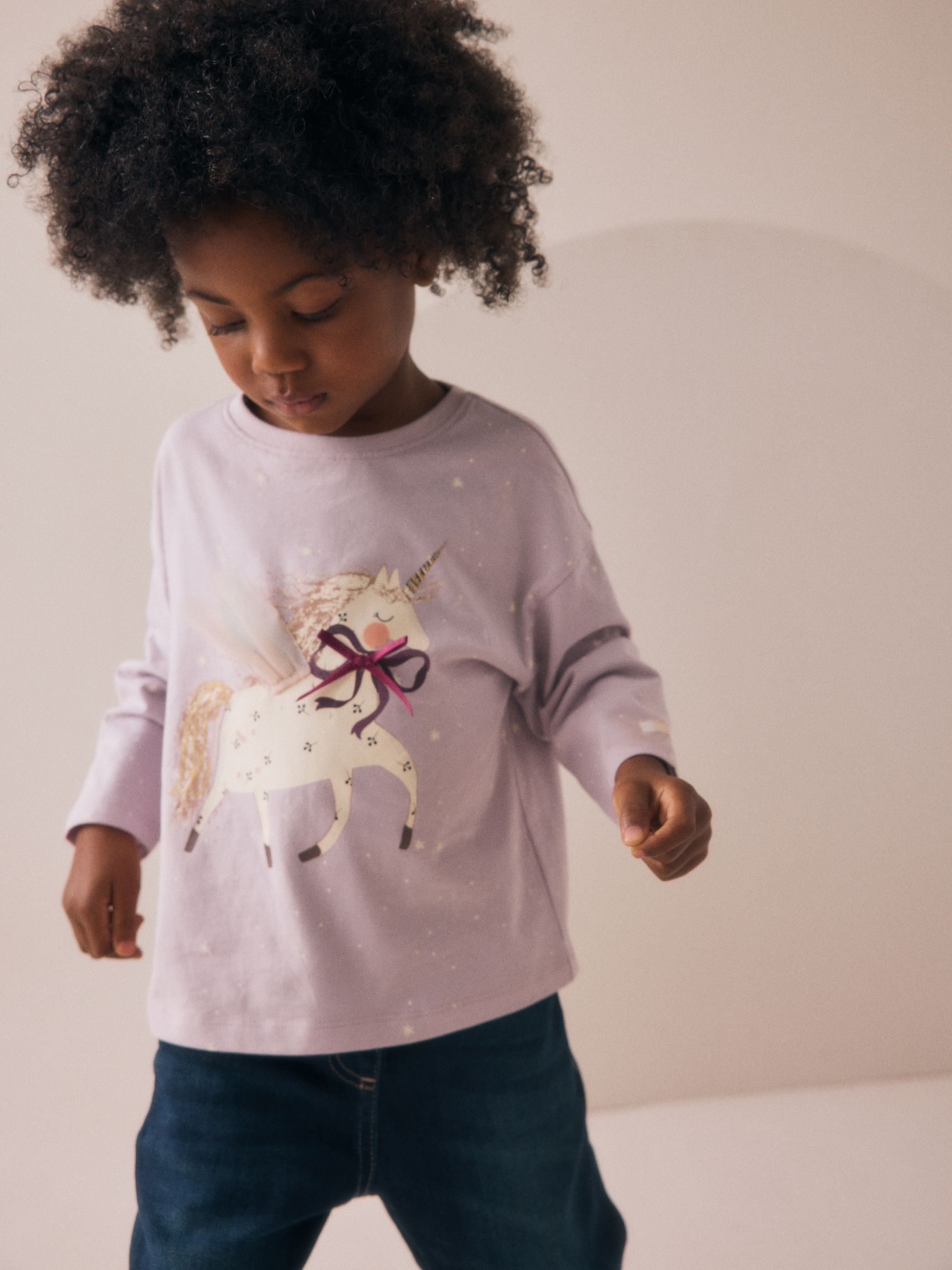 Lila-paars - T-shirt met lange mouwen (3 mnd-7 jr)