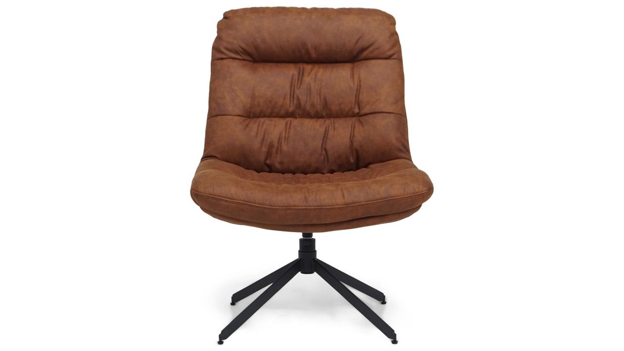Draaistoel cognac Tygo B70 x D76 x H93 cm