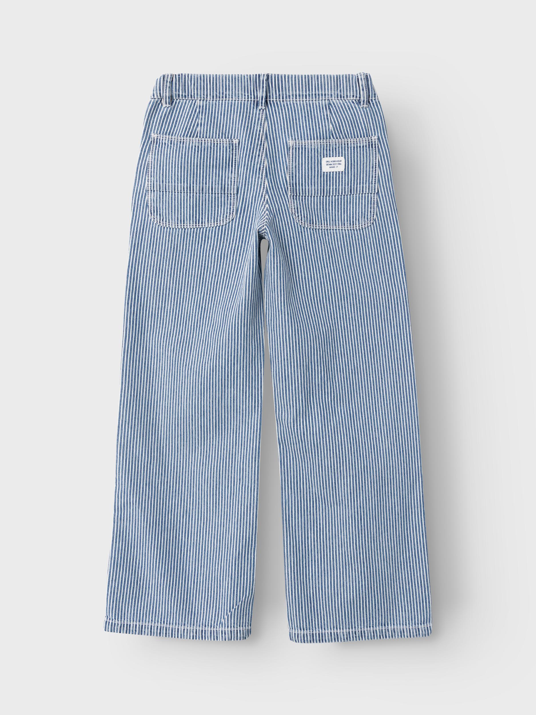 Jeans NKFROSE WIDE 2664-IR STRIPES in medium blue denim