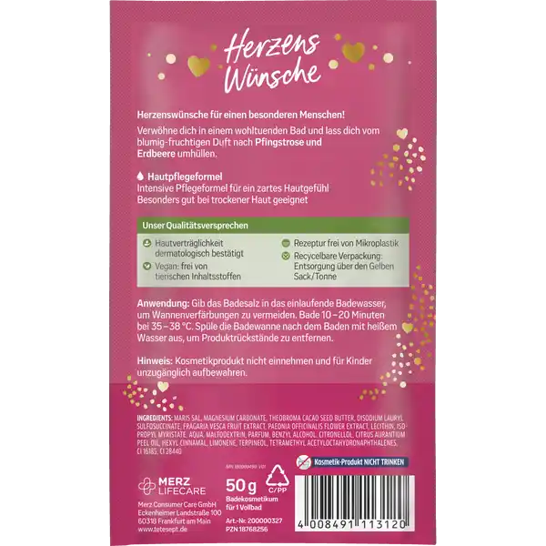 Verwöhn-Badesalz Herzenswünsche
