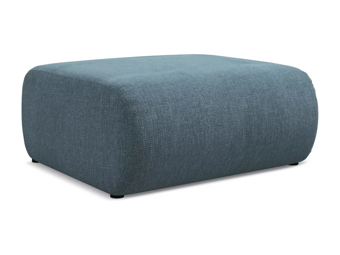 Pouf en tissu chenille - jeans - EKAHI