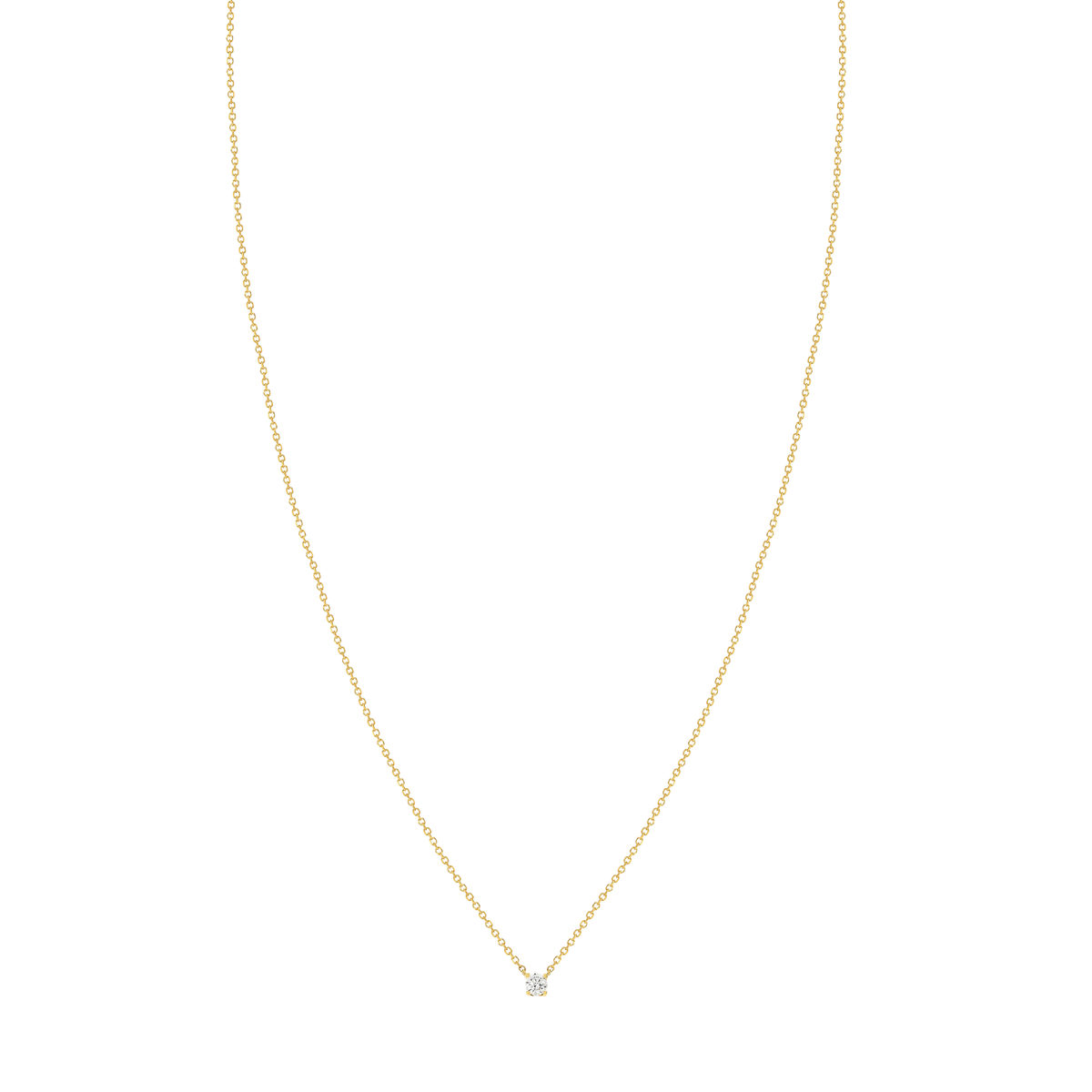 Collier or 750 jaune diamant synthétique 42 cm