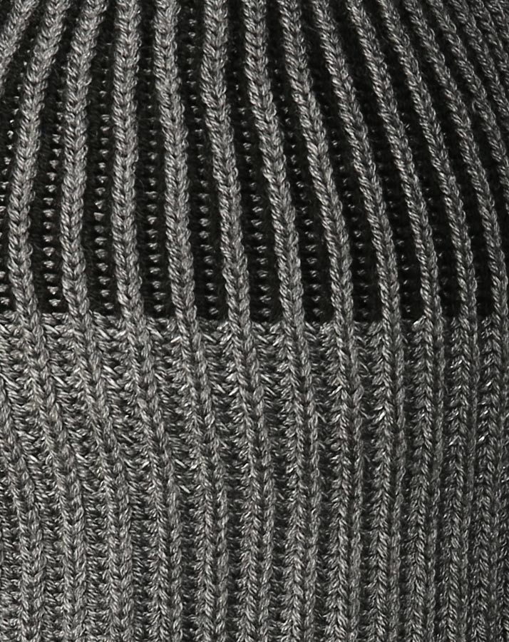 Strickmütze WEFT mit Wolle in dunkelgrau/schwarz