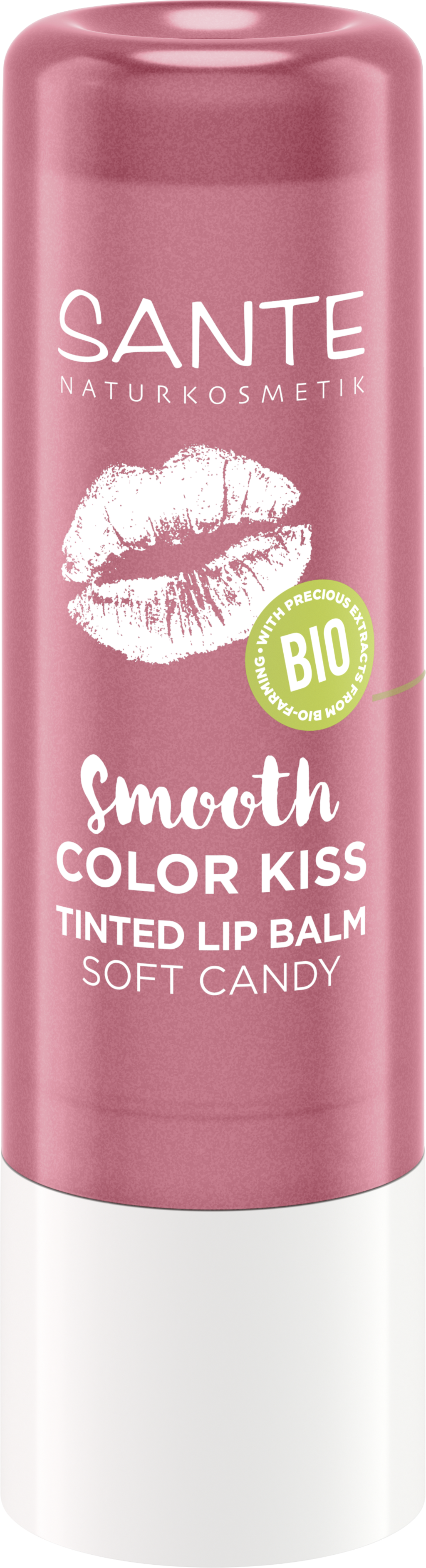 Santé naturally.  Smooth Color Kiss Tinted Lip Balm, Soft Candy (4,80 ml)