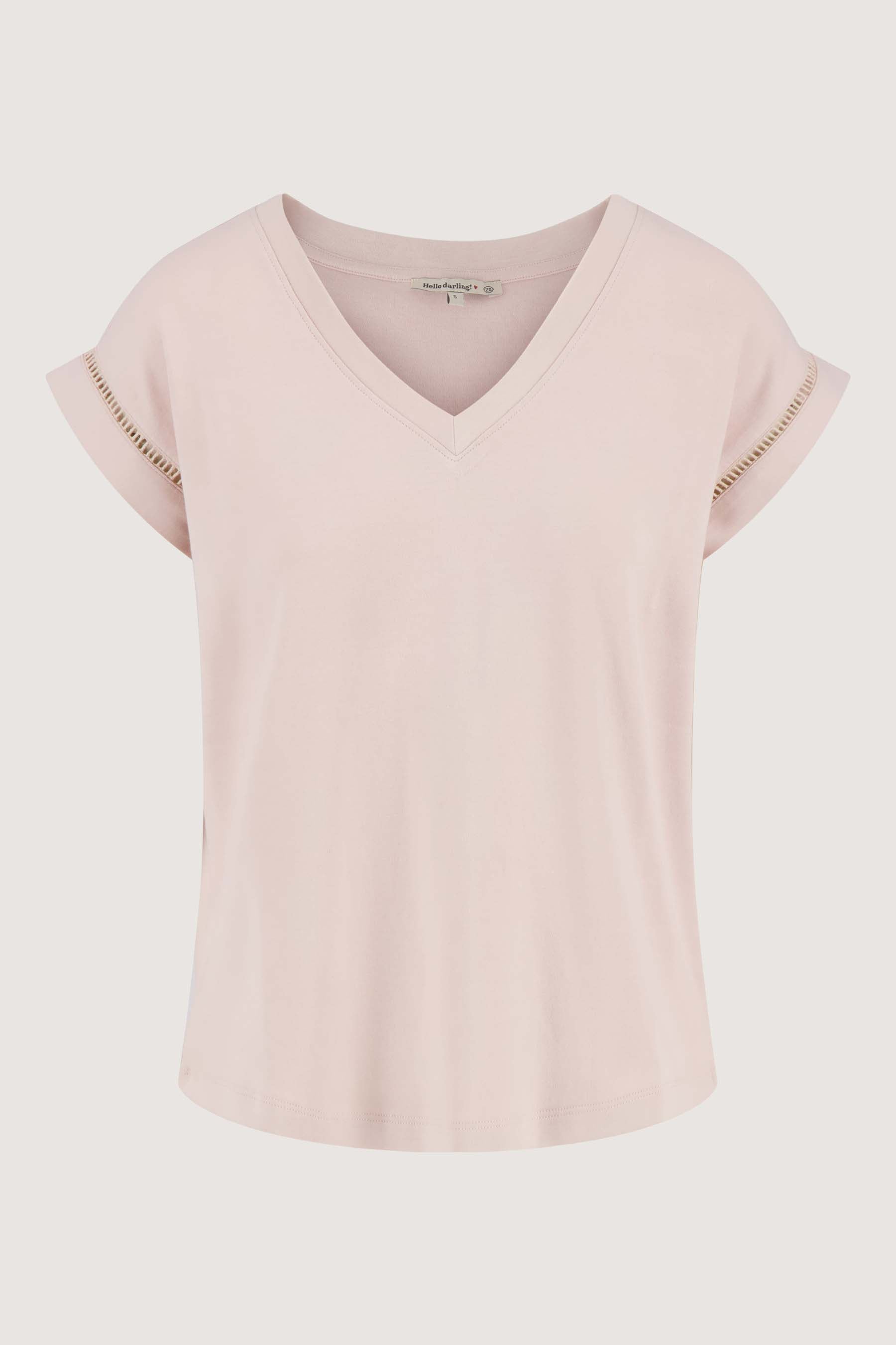 t-shirt met opengewerkte details