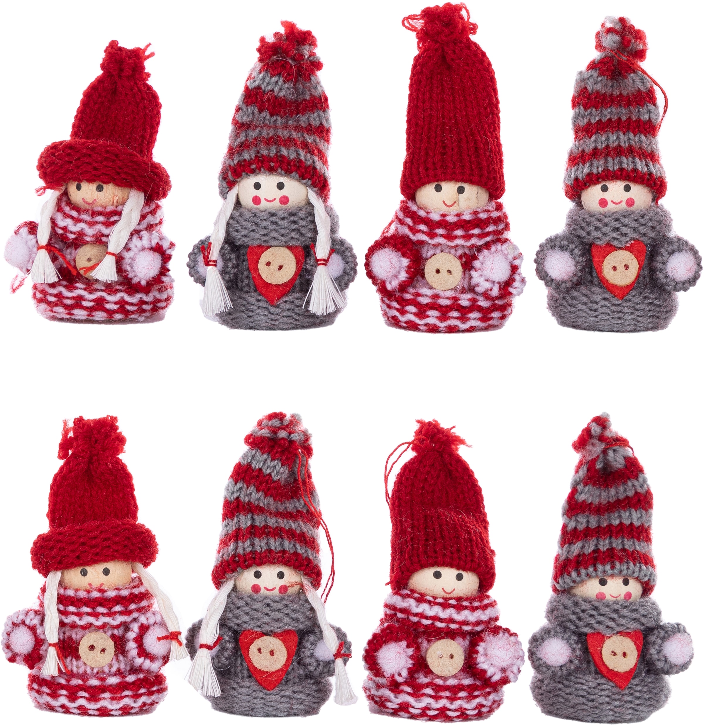 Myflair Möbel & Accessoires Weihnachtsfigur »Weihnachtsdeko rot« Wollwichtel Baumhänger, Länge ca. 7 cm