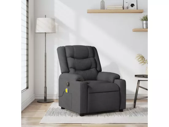 Fauteuil massant inclinable Gris foncé Tissu