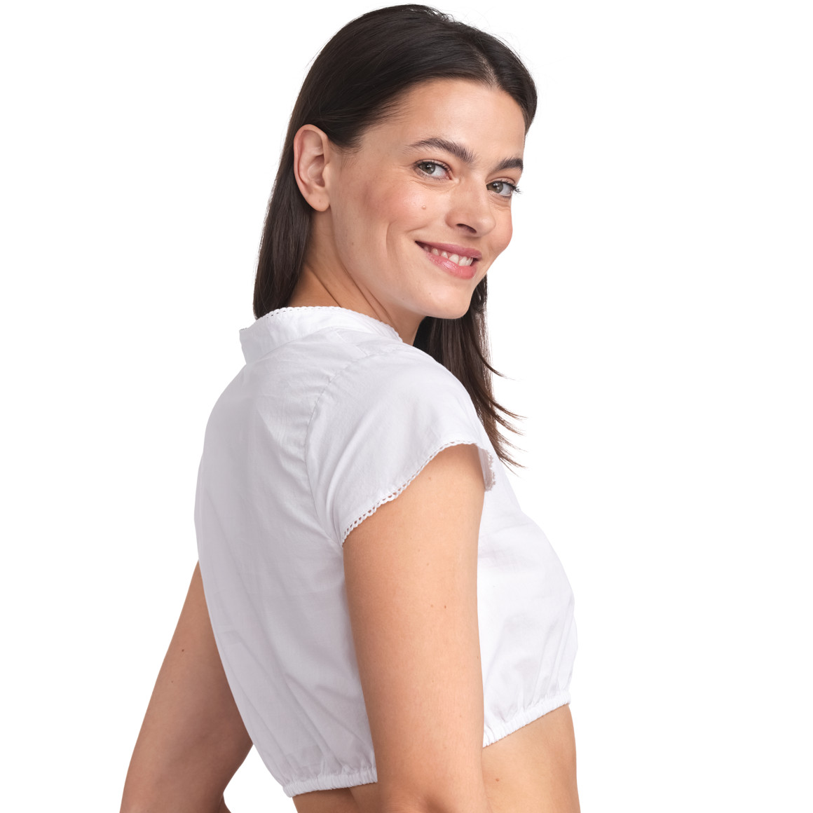 Gina Benotti Damen Dirndl-Bluse mit Spitze weiss