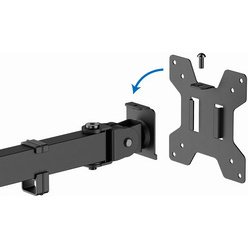 Support double écran, longueur bras 376 mm, noir