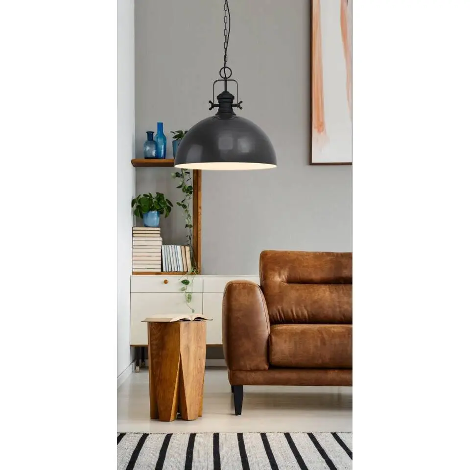 EGLO Combwich Hanglamp - E27 - Staal - Zwart/Crème