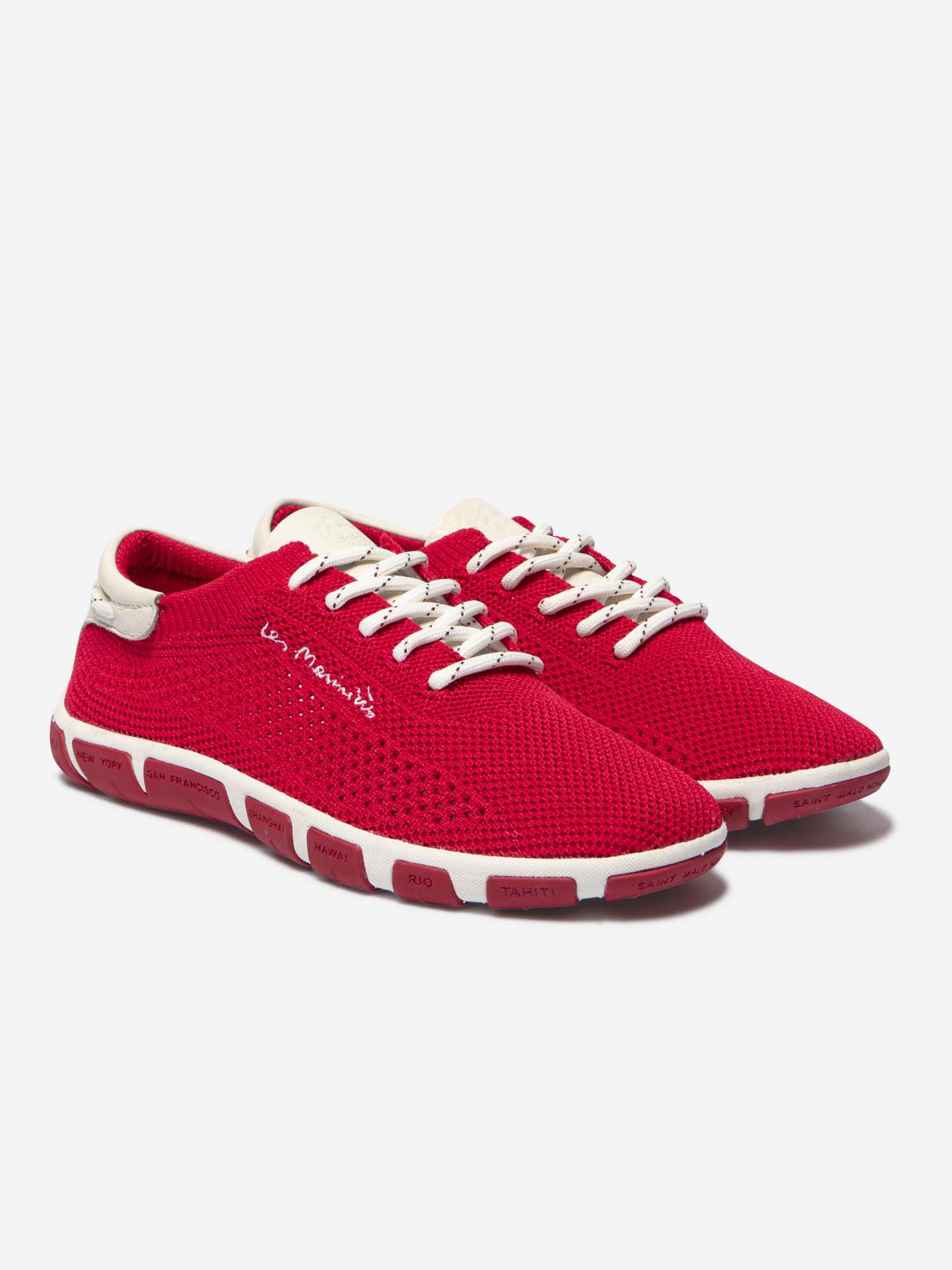 Tennis Femme Textile Recyclé Rouge