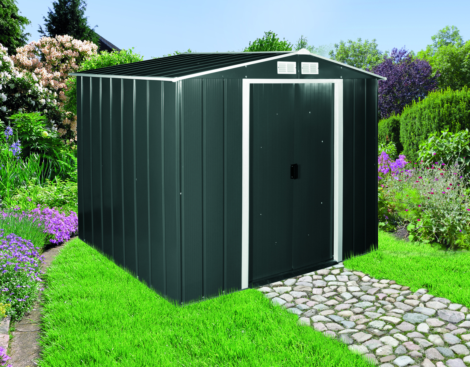 Gerätehaus ECO 8x6 - anthrazit - 262 cm